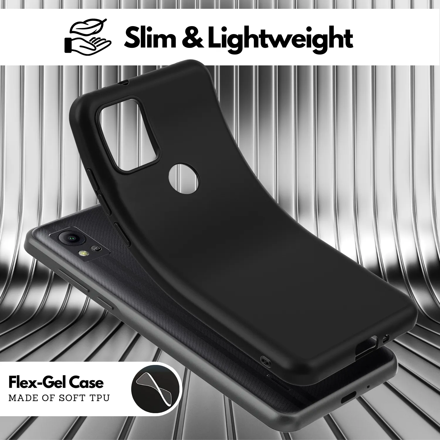 2 Screen Protectors   Case for AT&T Motivate 4 (SL112A) - Matte Black