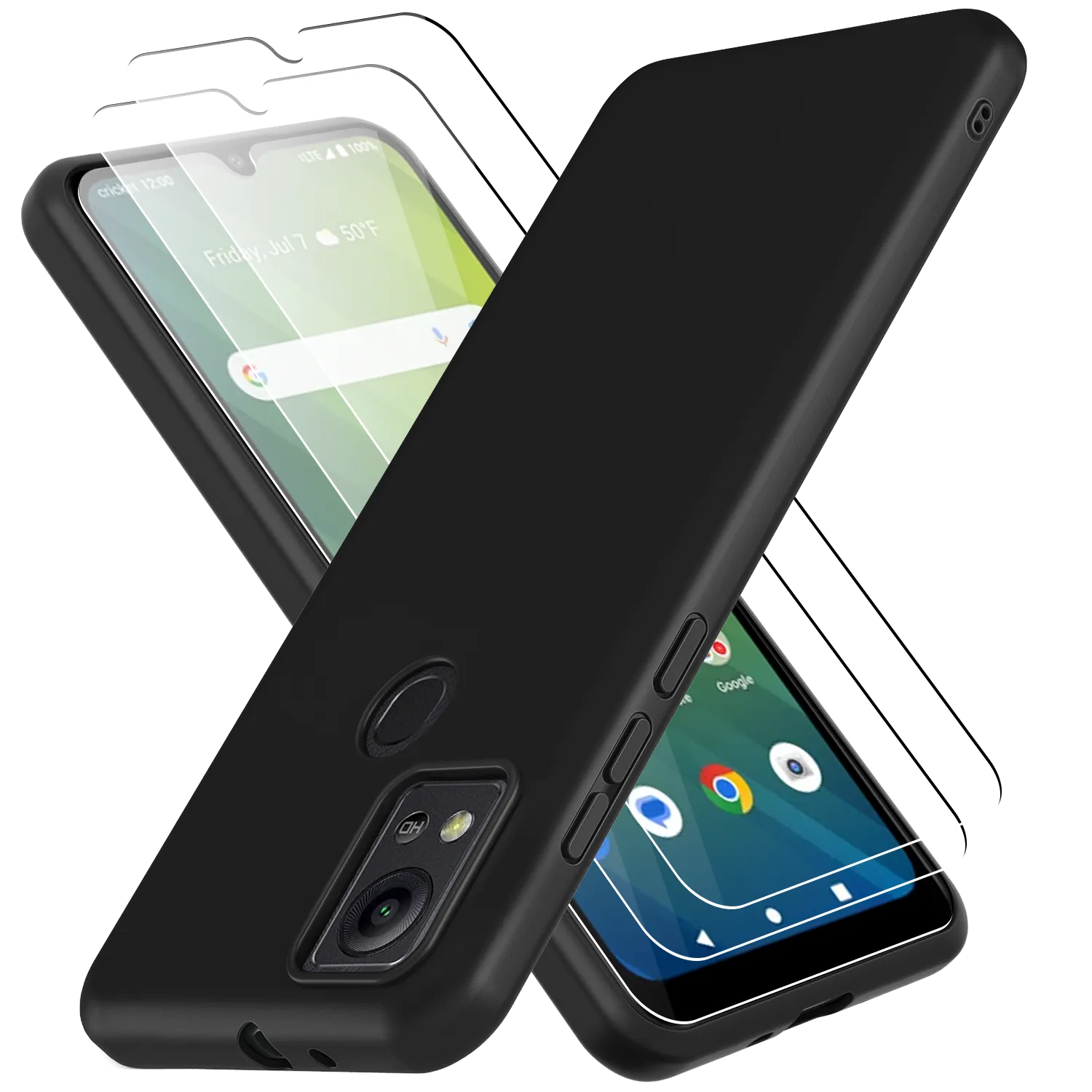 2 Screen Protectors   Case for AT&T Motivate 4 (SL112A) - Matte Black