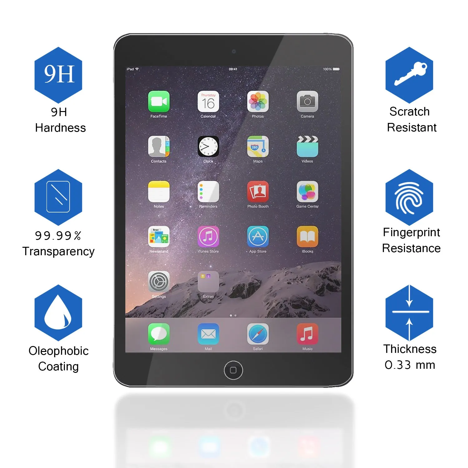 2X Tempered Glass Screen Protector for Apple iPad Air 1 / Air 2 / Air Pro 9.7