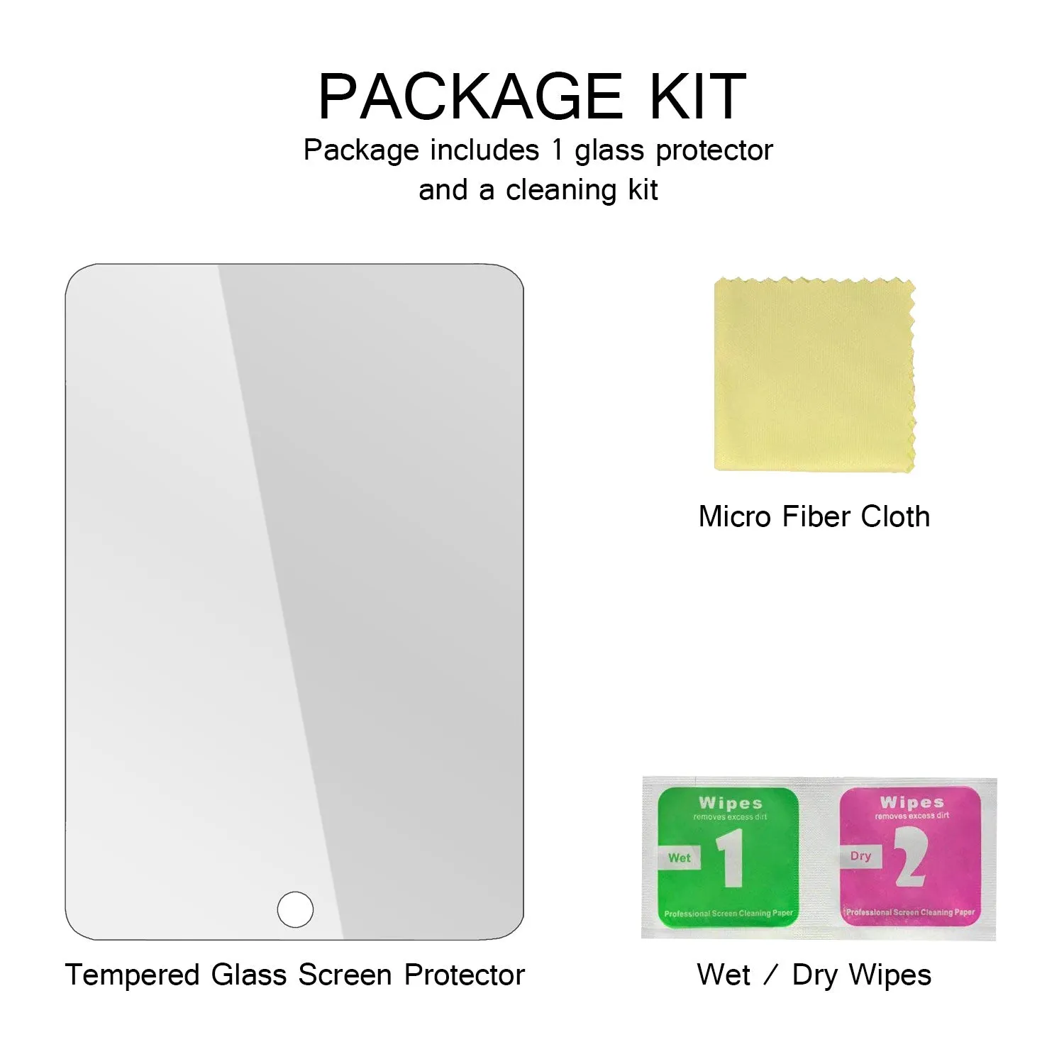 2X Tempered Glass Screen Protector for Apple iPad Air 1 / Air 2 / Air Pro 9.7