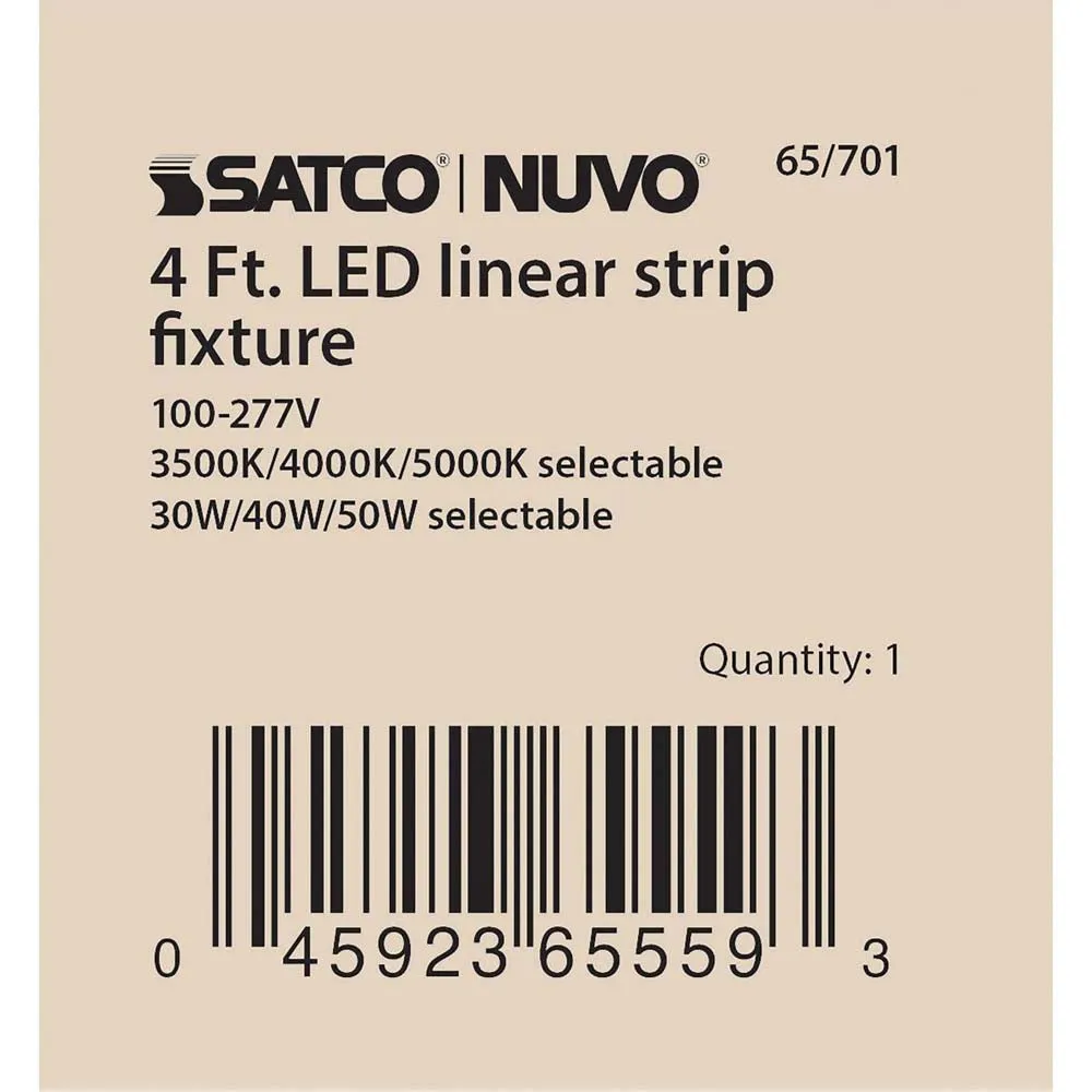 4-ft LED Linear Strip Light CCT Tunable White Finish