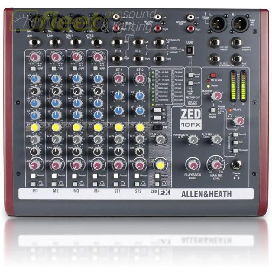 Allen & Heath ZED-10FX Multipurpose Mixer with FX for Live Sound and Recording