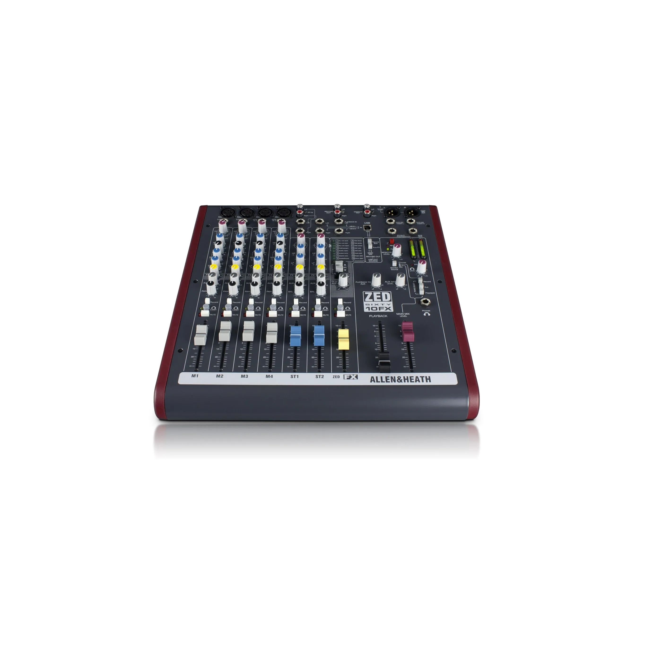 Allen & Heath ZED60-10FX 10 Channel Analog Mixer with FX, 60mm Faders