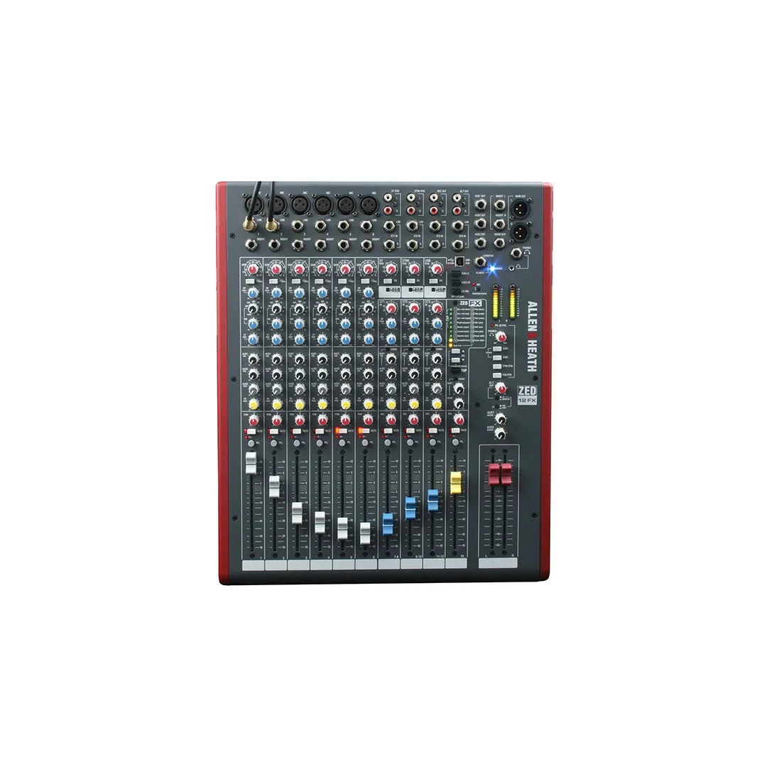 Allen and Heath ZED-12FX 12-channel PA Mixer with USB Audio Interface and Effects