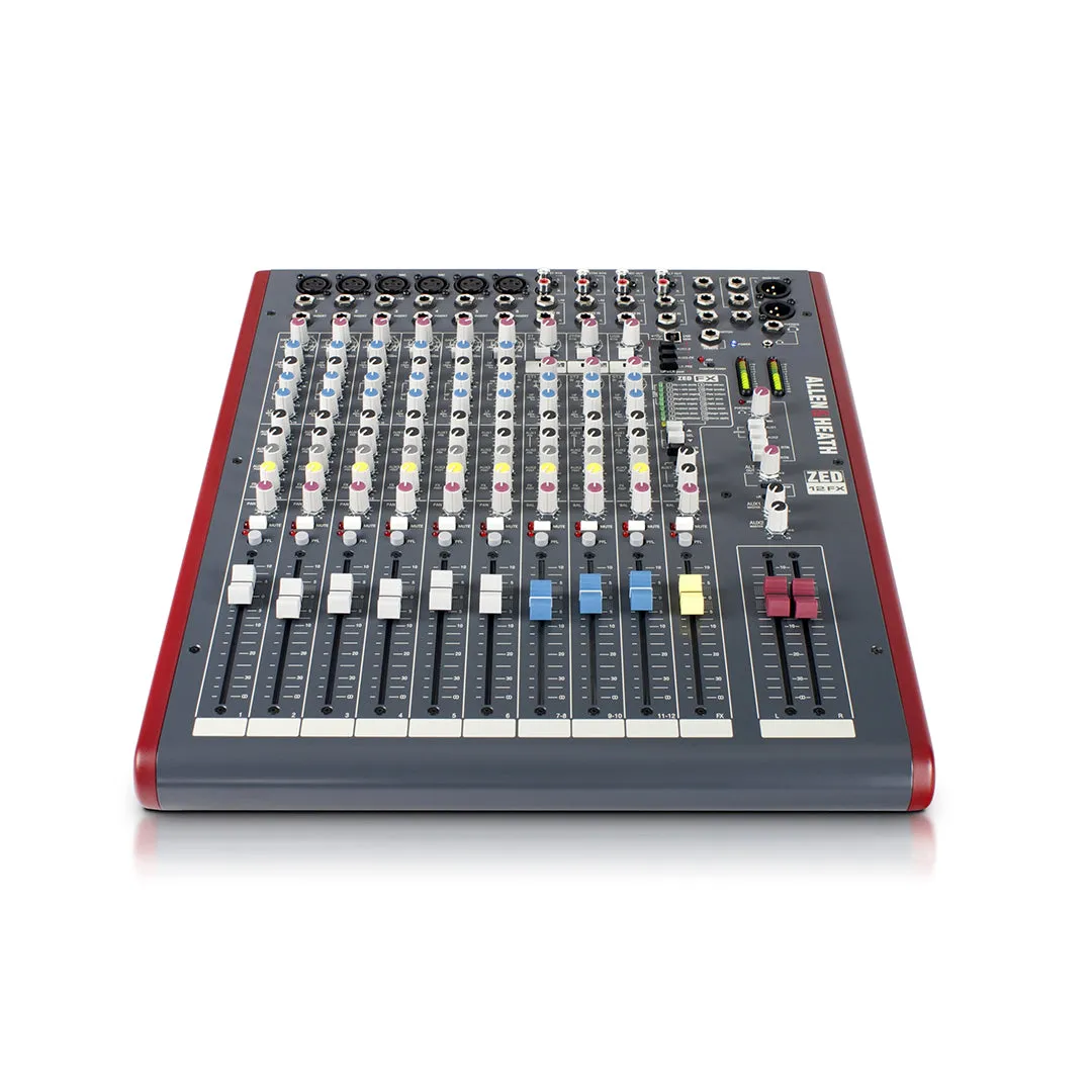 Allen and Heath ZED-12FX 12-channel PA Mixer with USB Audio Interface and Effects