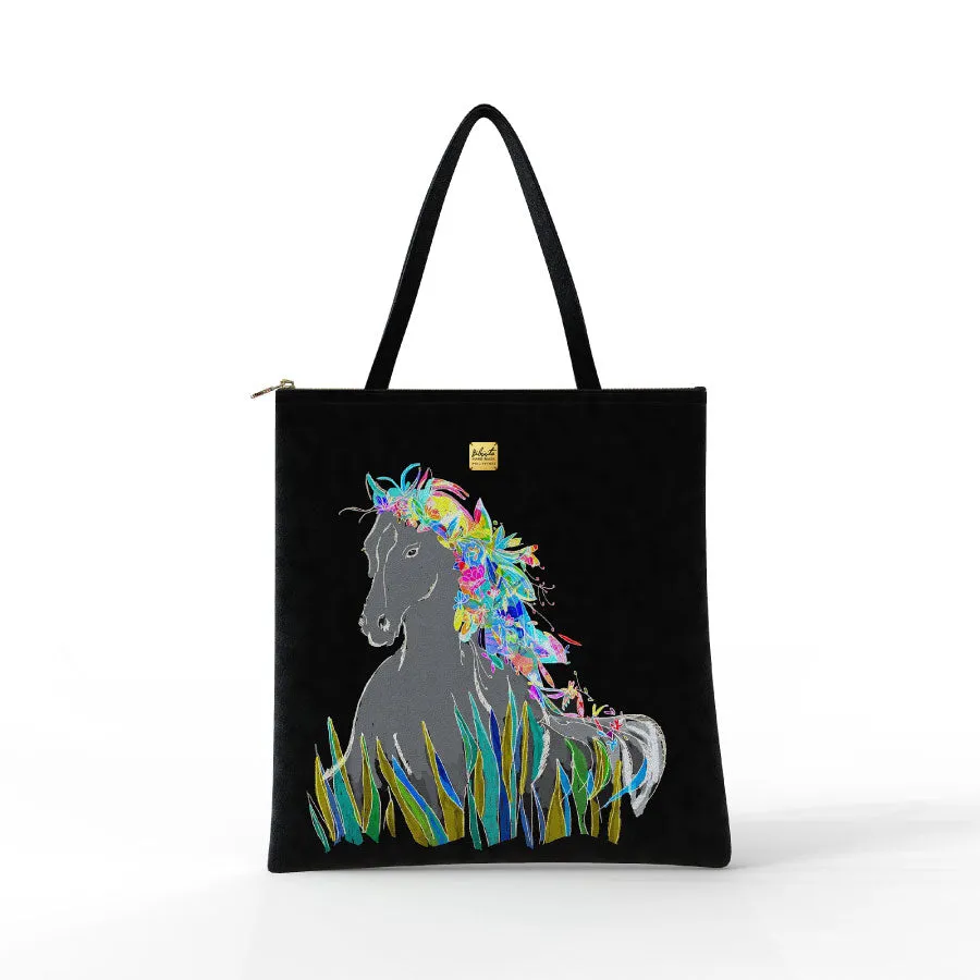 Bibsisita Tote Bag Velvet- Horse