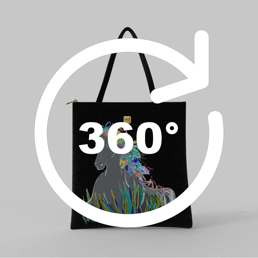 Bibsisita Tote Bag Velvet- Horse