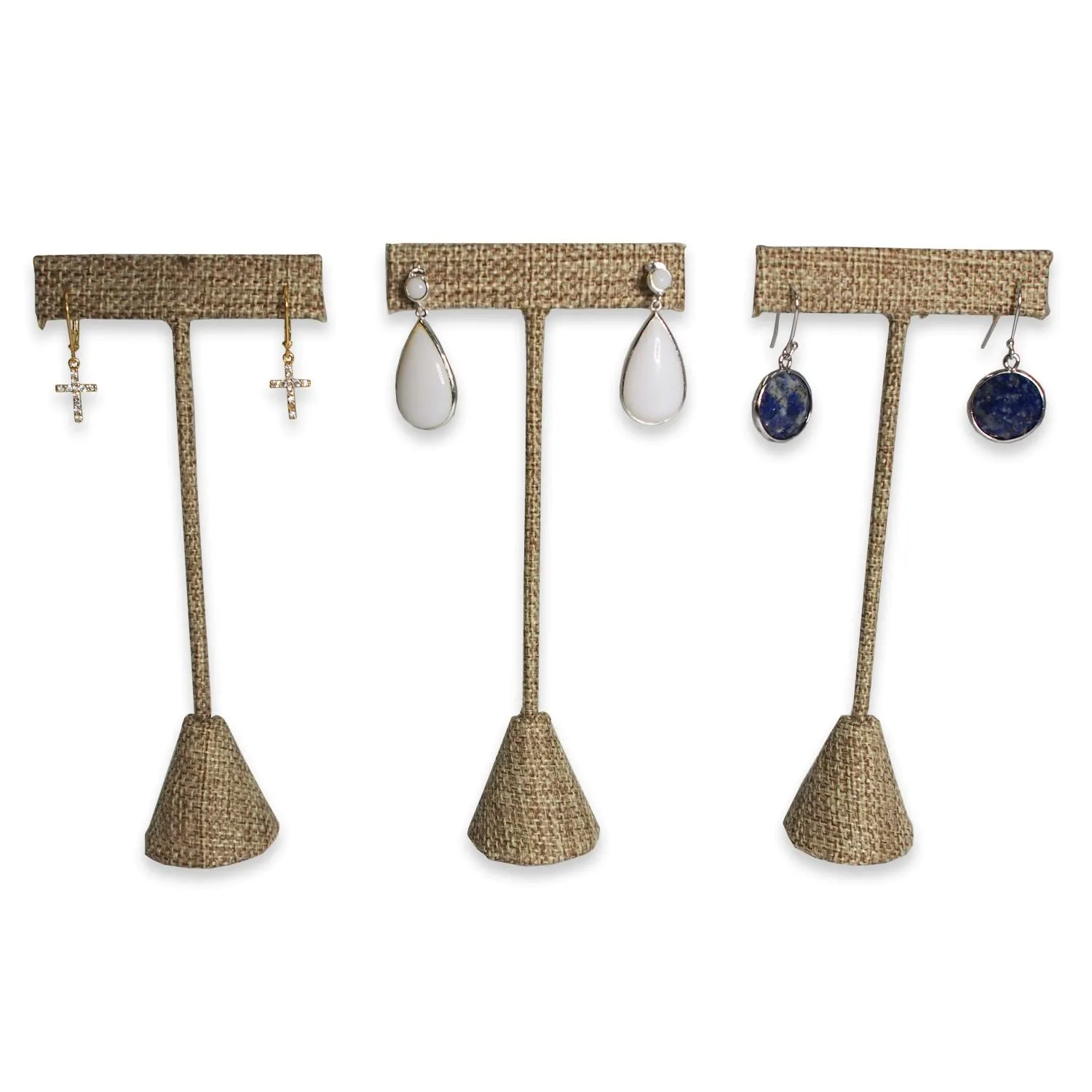 Burlap Single Piece Earring T-Shape Display