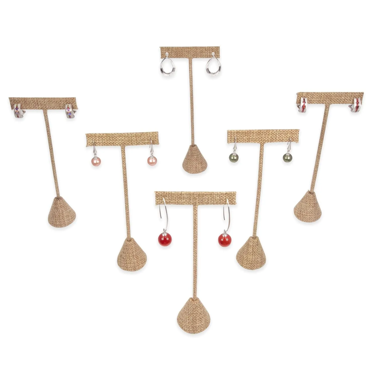 Burlap Single Piece Earring T-Shape Display