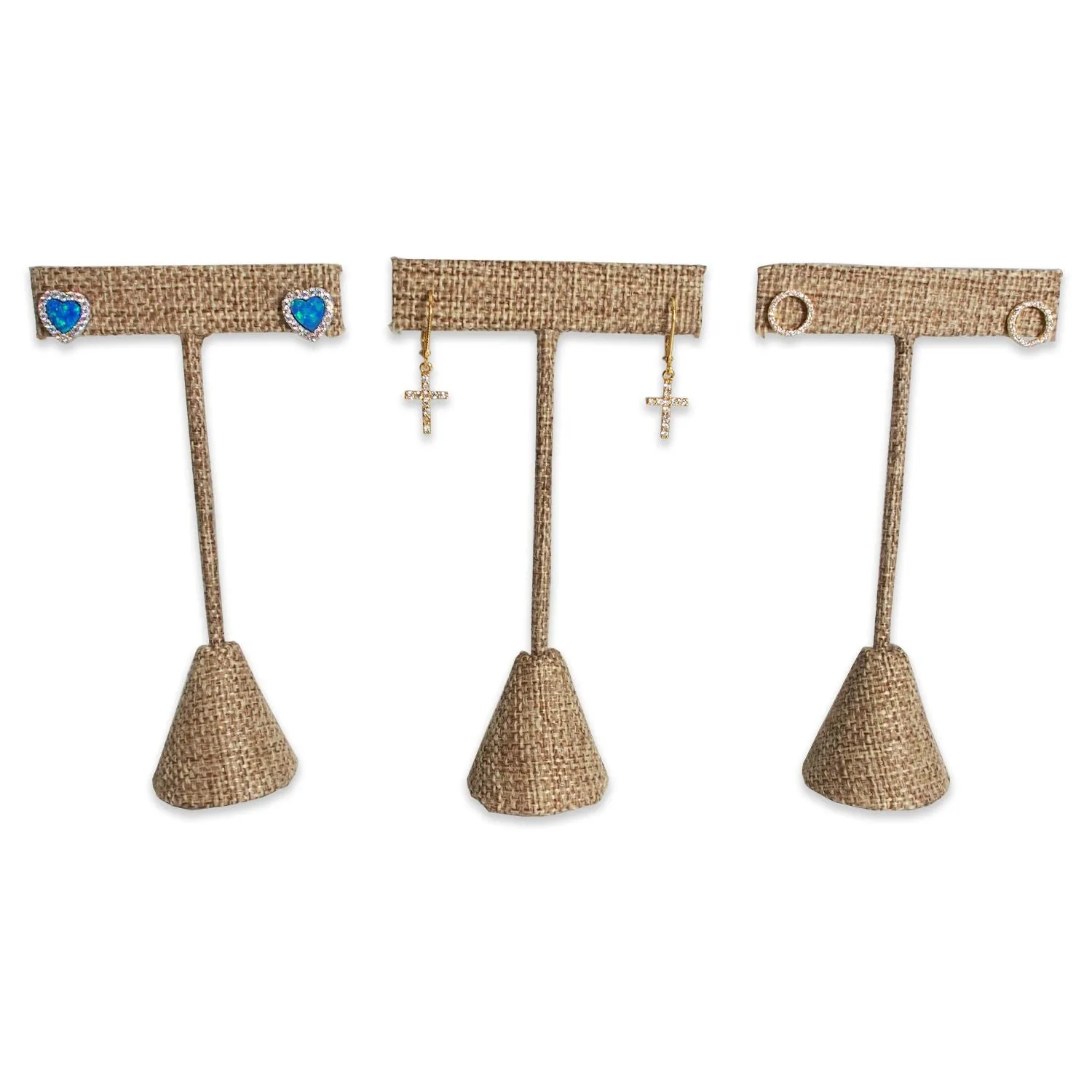 Burlap Single Piece Earring T-Shape Display