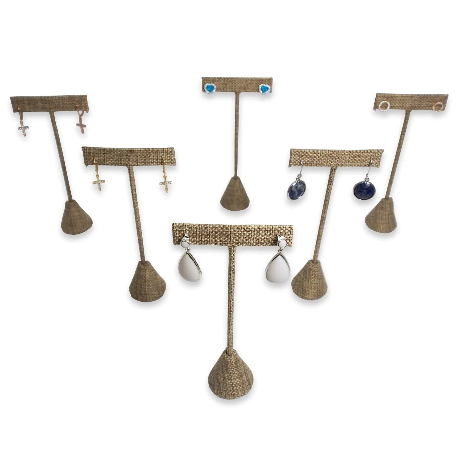 Burlap Single Piece Earring T-Shape Display