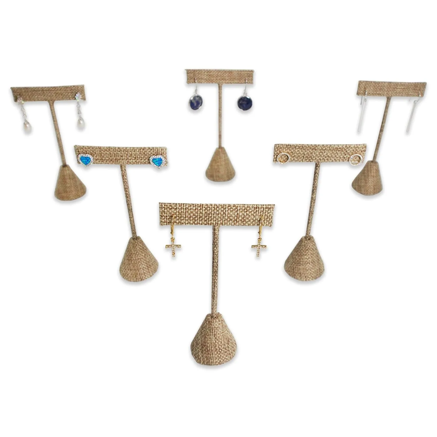 Burlap Single Piece Earring T-Shape Display