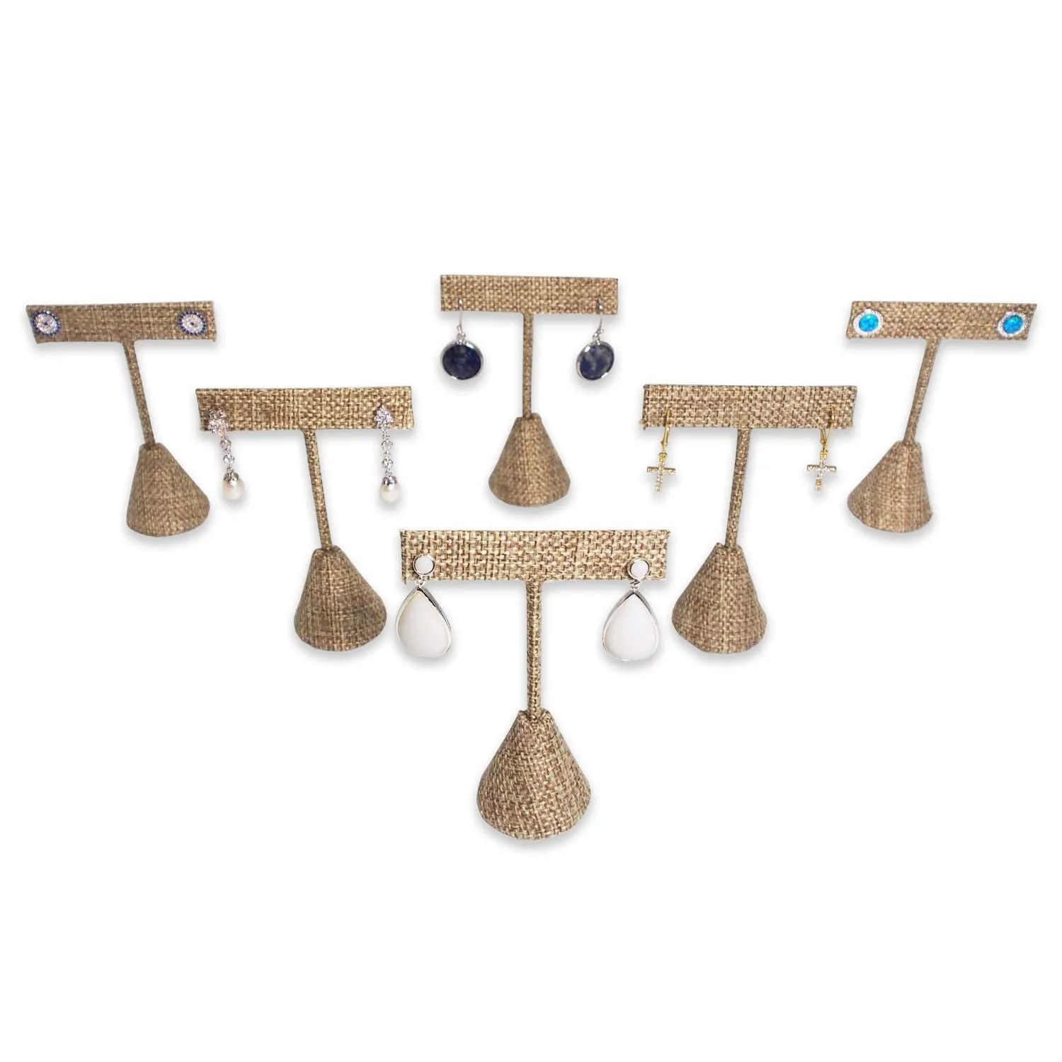 Burlap Single Piece Earring T-Shape Display