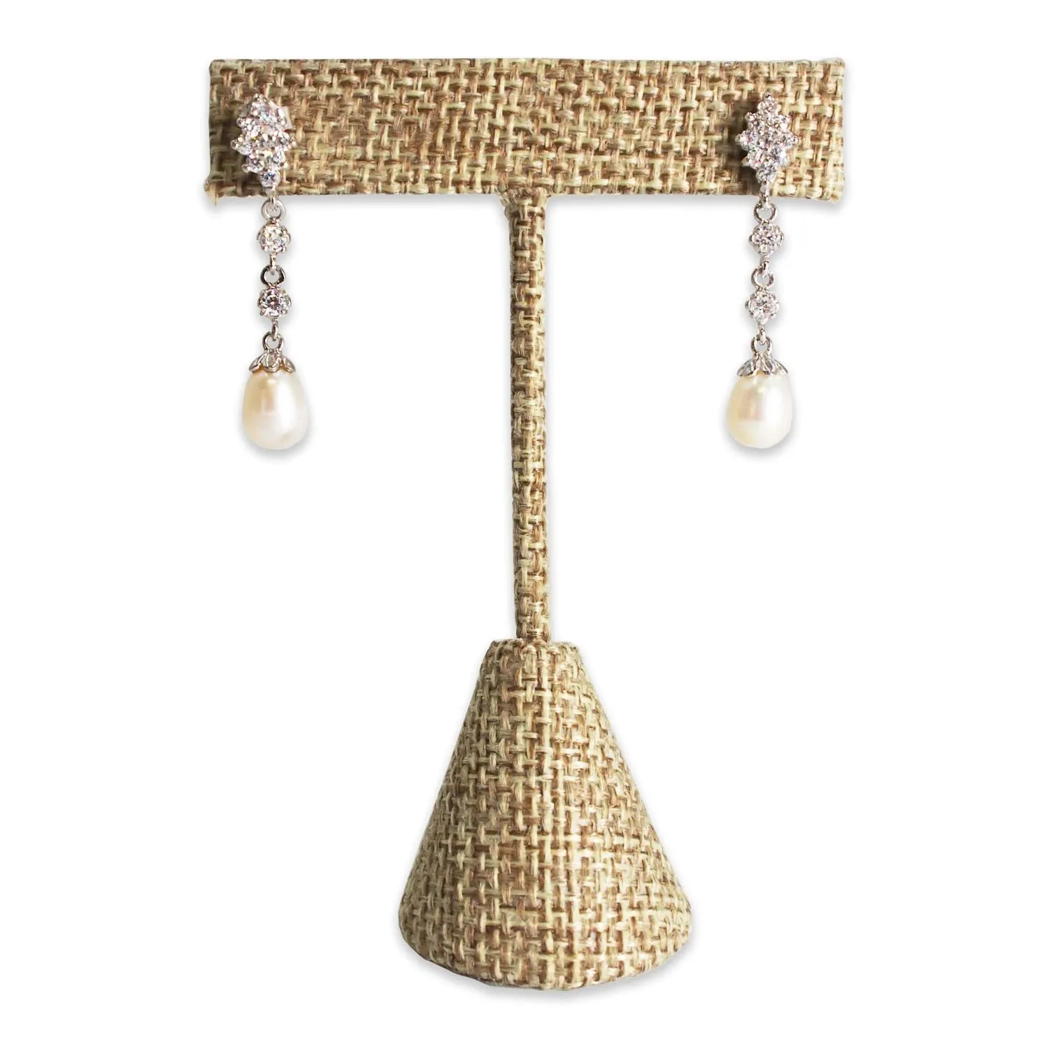 Burlap Single Piece Earring T-Shape Display