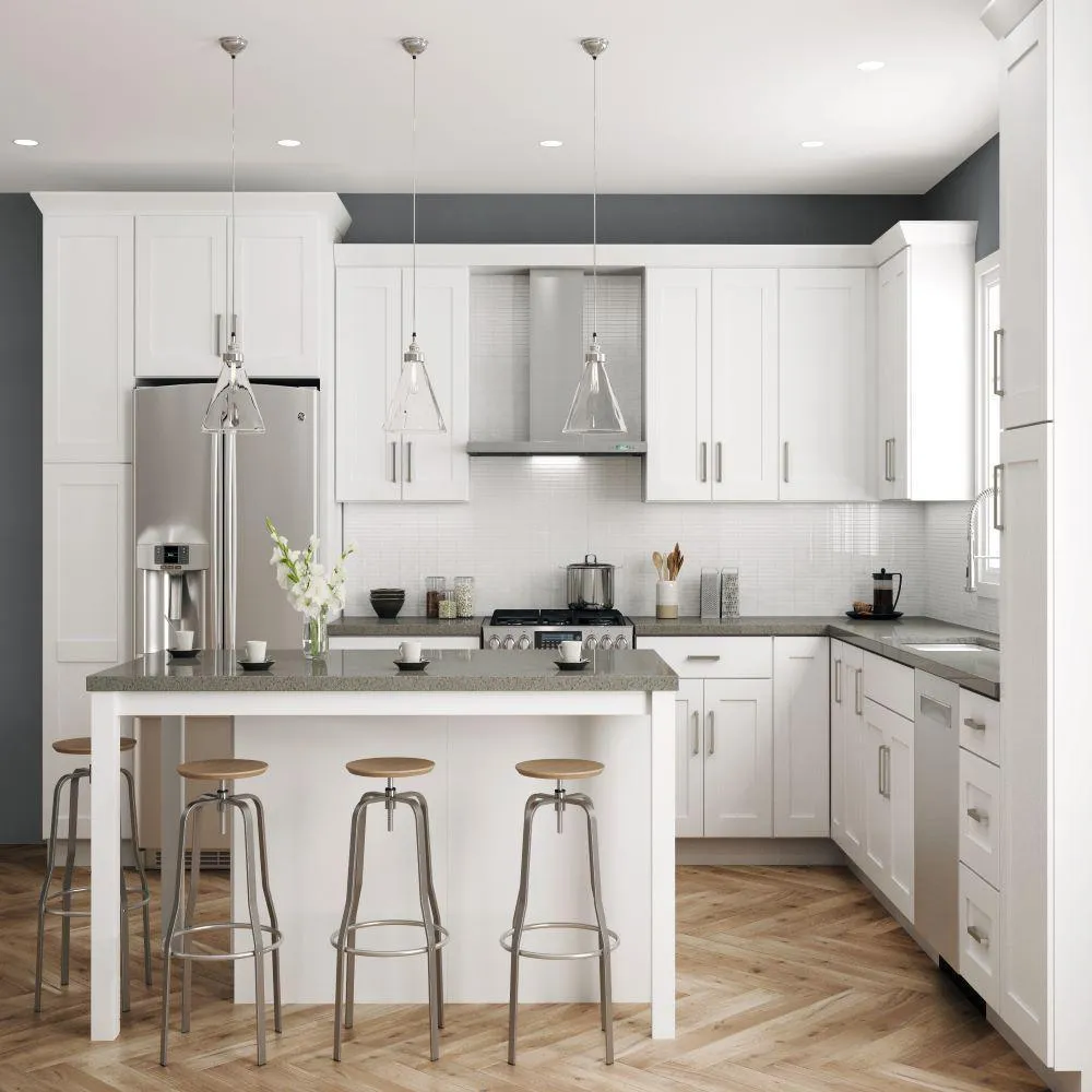 Denver White Painted Plywood Shaker Stock Ready to Assemble Corner Wall Kitchen Cabinet (24in.x 42in.x22.5in.)