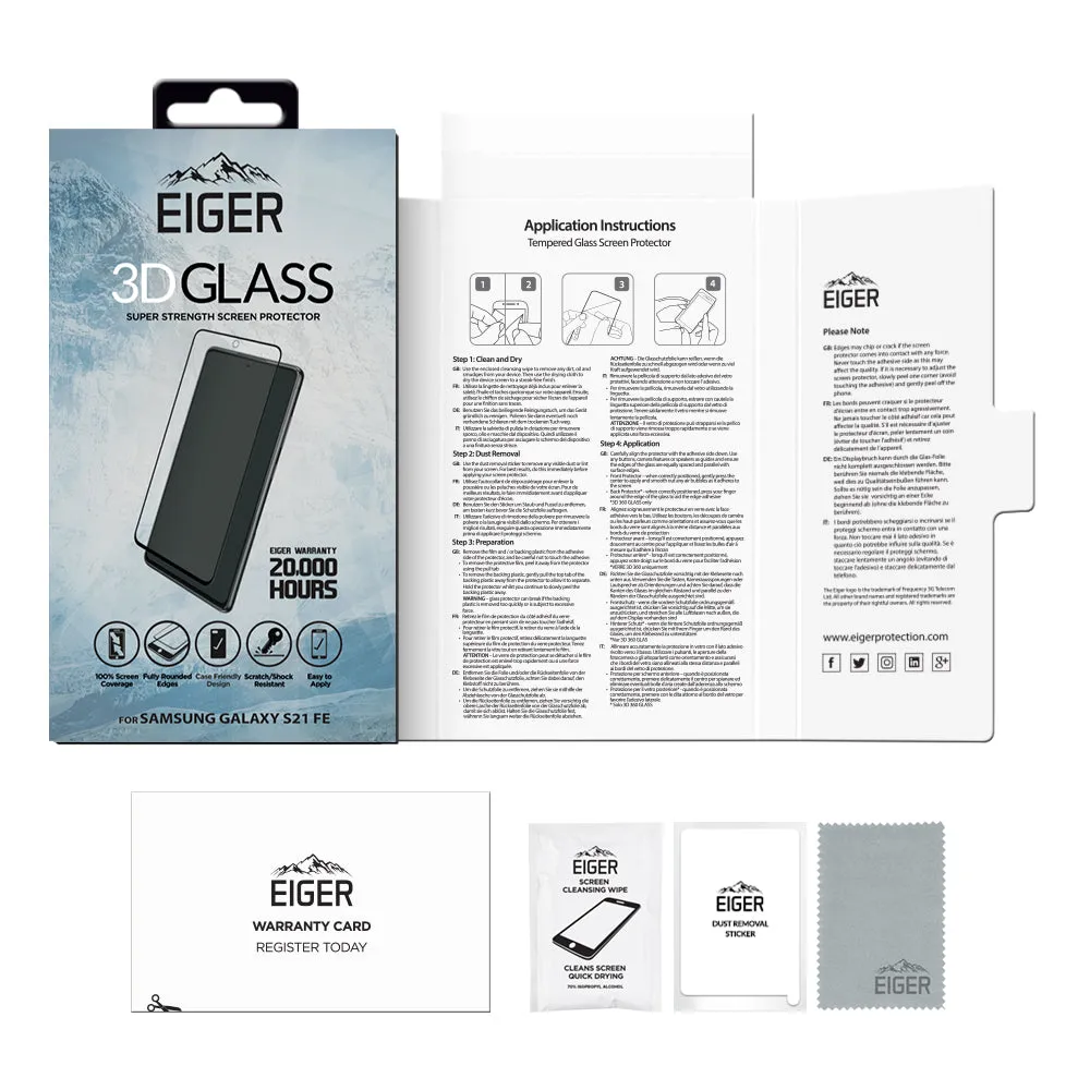 Eiger Mountain Glass 3D Case Friendly Screen Protector for Samsung Galaxy S21 FE