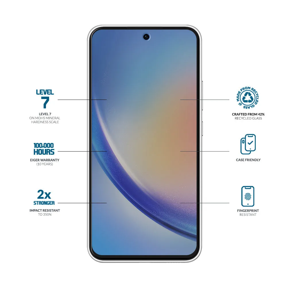 Eiger Mountain Glass CLEAR Screen Protector for Samsung A35 / A55