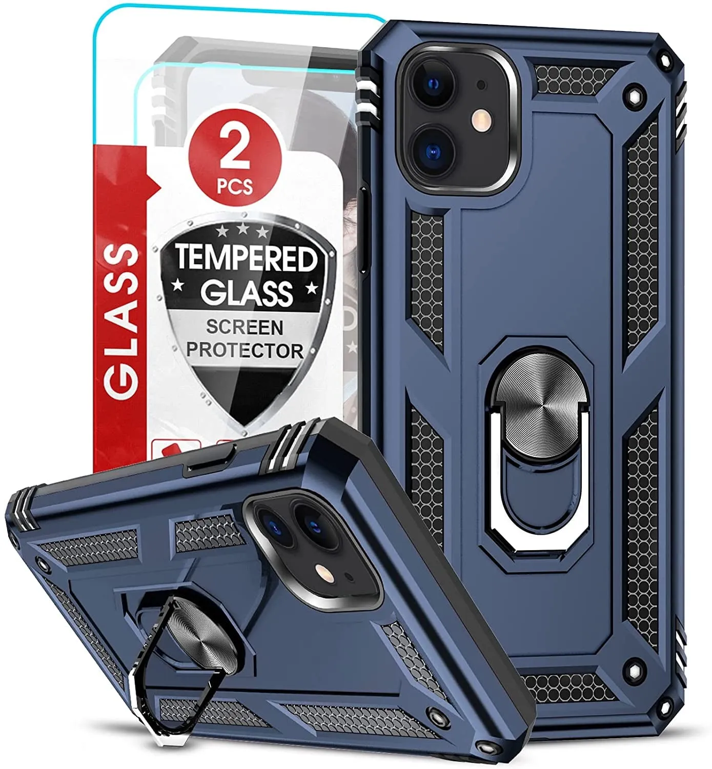 Entronix Apple iPhone 11 Case - Guard Ring Holder & 2 Clear Screen Protectors