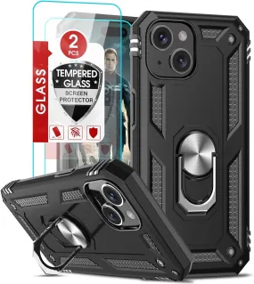 Entronix Apple iPhone 14 Plus Case - Guard Ring Holder & 2 Clear Screen Protectors
