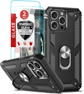 Entronix Apple iPhone 14 Pro Max Case - Guard Ring Holder & 2 Clear Screen Protectors