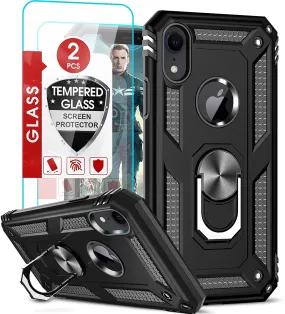 Entronix Apple iPhone XR Case - Guard Ring Holder & 2 Clear Screen Protectors