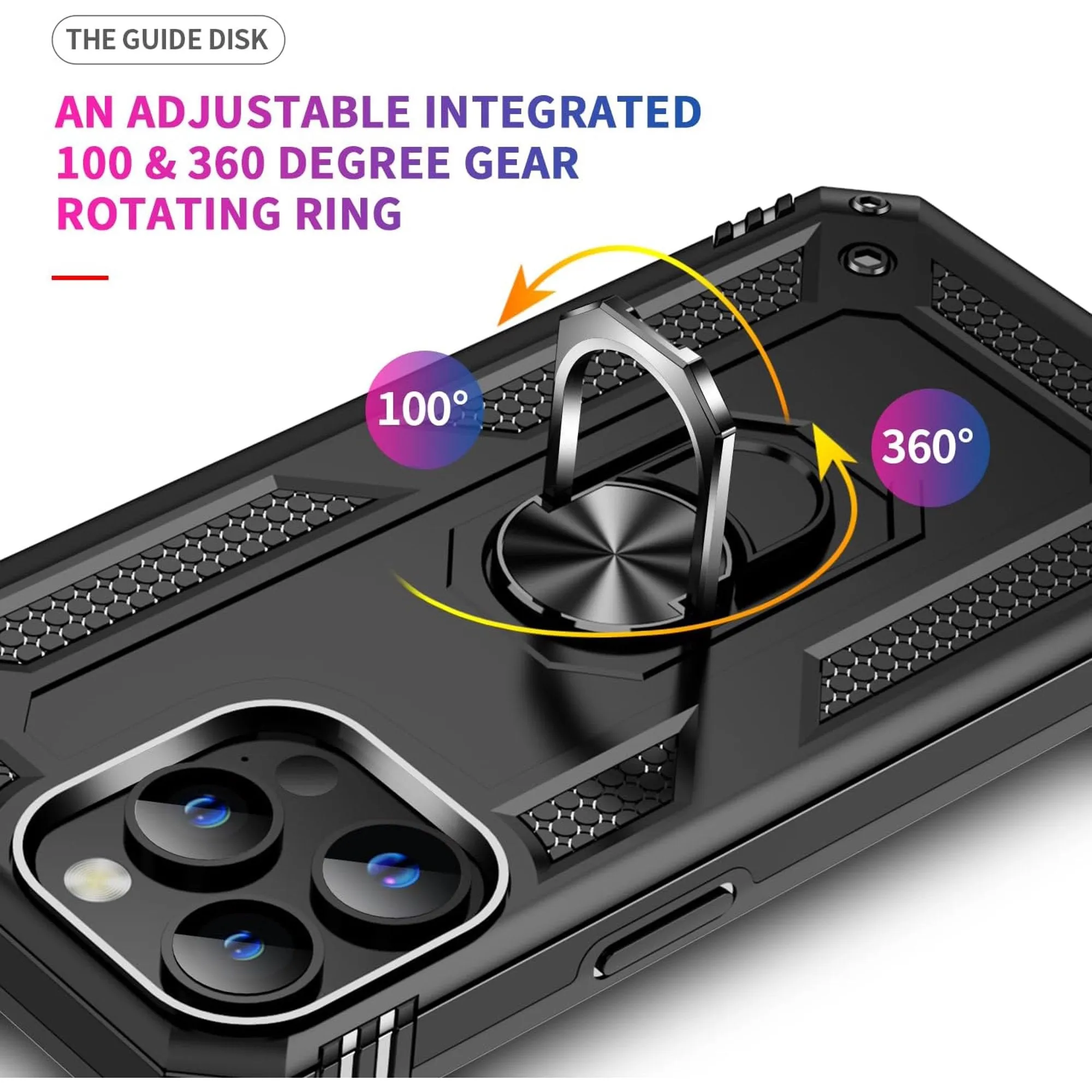 Entronix Apple iPhone XR Case - Guard Ring Holder & 2 Clear Screen Protectors