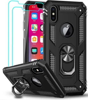 Entronix Apple iPhone XS Max Case - Guard Ring Holder & 2 Clear Screen Protectors