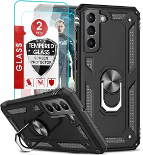Entronix Samsung Galaxy S22 Plus Case - Guard Ring Holder & 2 Clear Screen Protectors