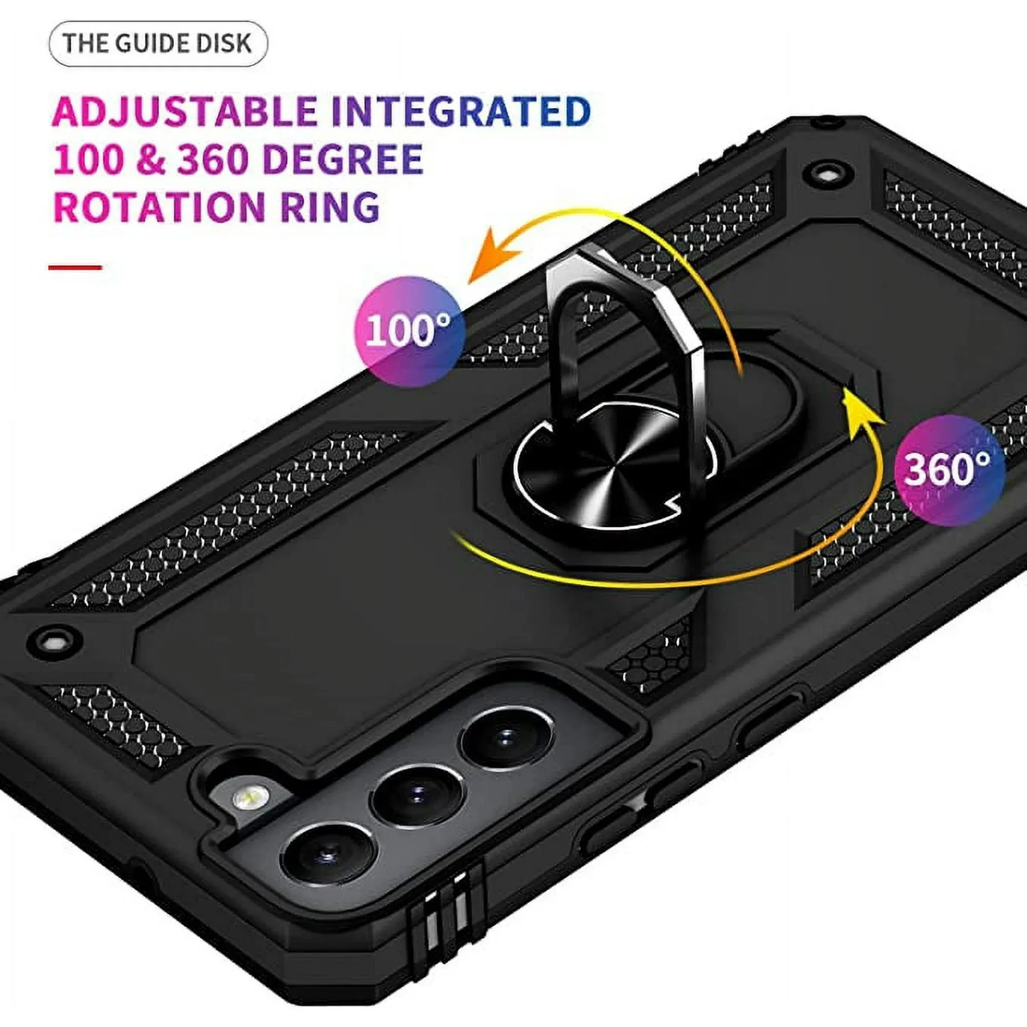 Entronix Samsung Galaxy S22 Plus Case - Guard Ring Holder & 2 Clear Screen Protectors