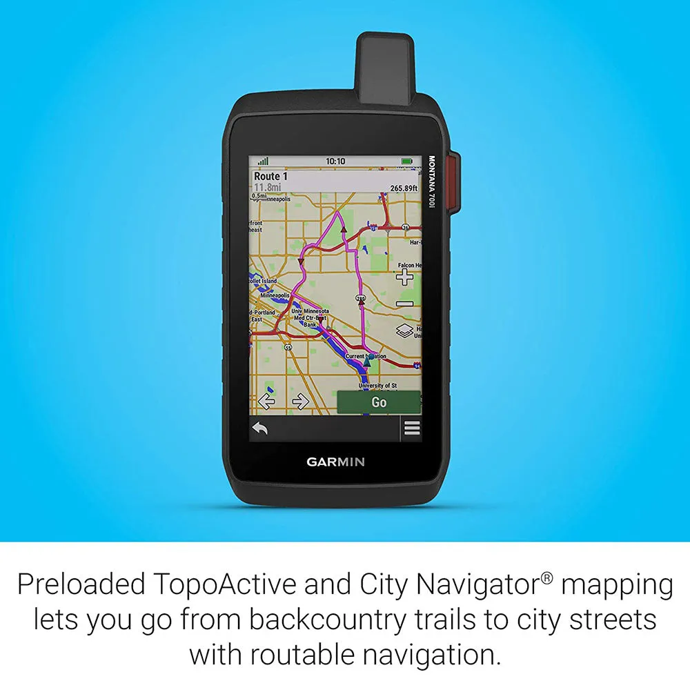 Garmin Montana 700i Built-in inReach Satellite Technology with Handheld Glove-Friendly Color Rugged GPS Touchscreen Navigator - 010-02347-10
