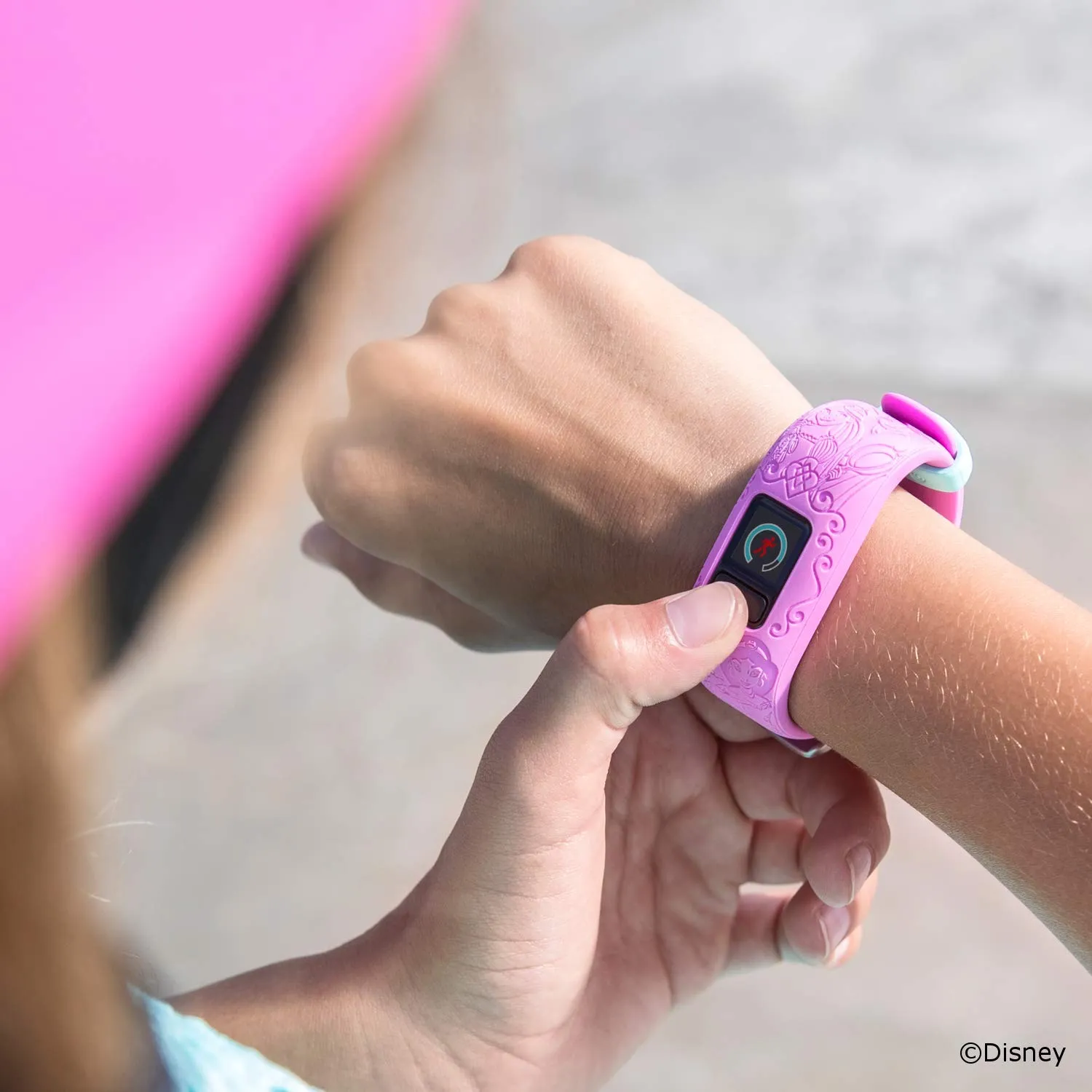Garmin vivofit Jr. 2 - Disney Princess Activity Tracker for Kids - Adjustable Band - Pink