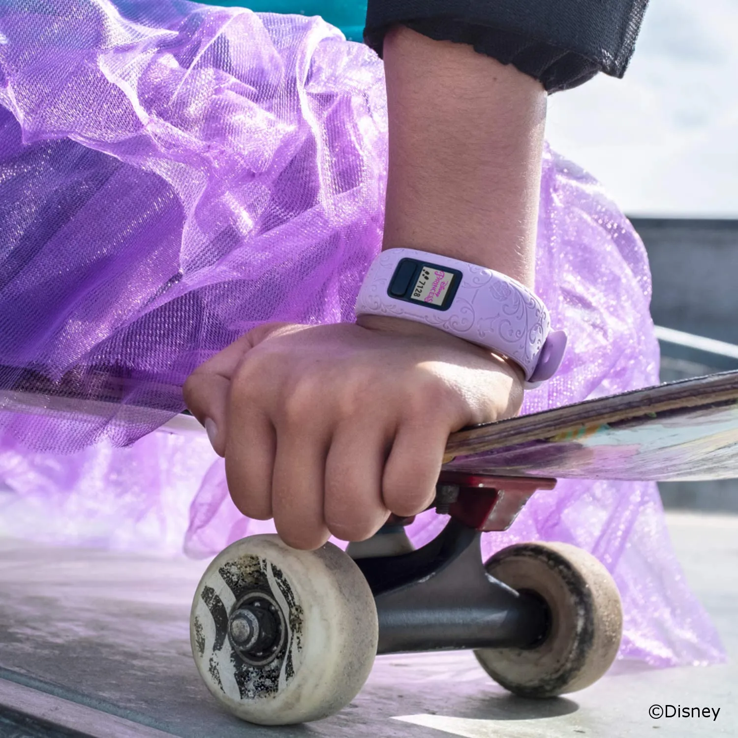 Garmin vivofit Jr. 2 - Disney Princess Activity Tracker for Kids - Adjustable Band - Purple