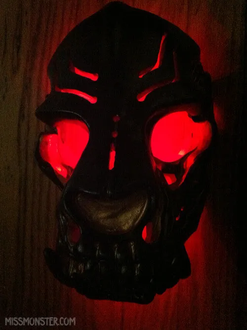 GLOW SKULL MASK- RED GOD- OOAK