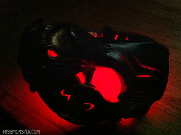 GLOW SKULL MASK- RED GOD- OOAK