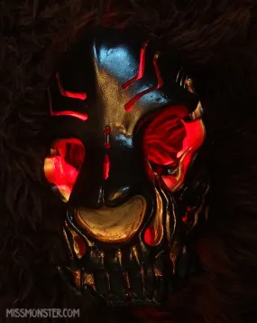 GLOW SKULL MASK- RED GOD- OOAK