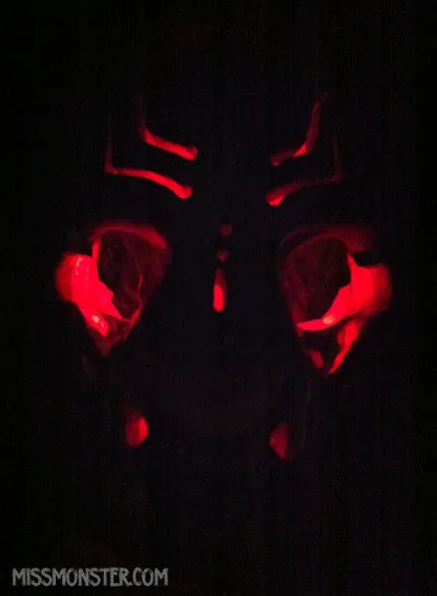 GLOW SKULL MASK- RED GOD- OOAK