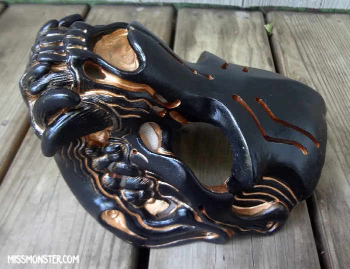 GLOW SKULL MASK- RED GOD- OOAK