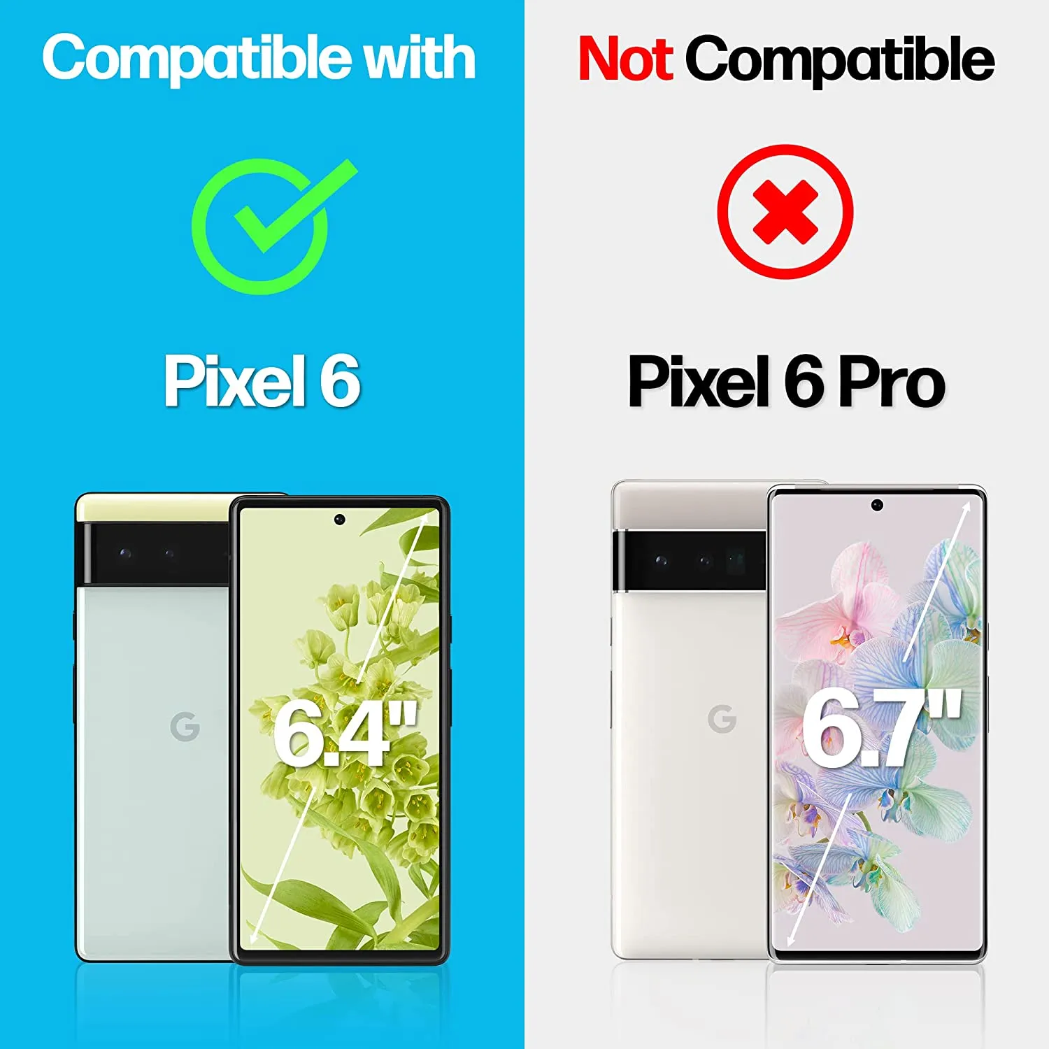 Google Pixel 6 Tempered Glass Screen Protector [2-Pack]
