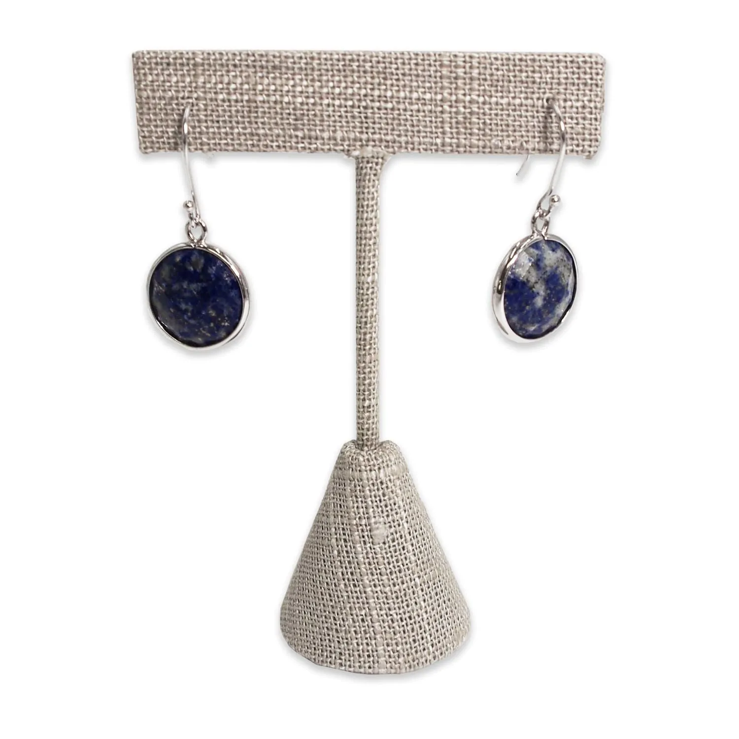 Grey Linen Single Piece Earring T-Shape Display