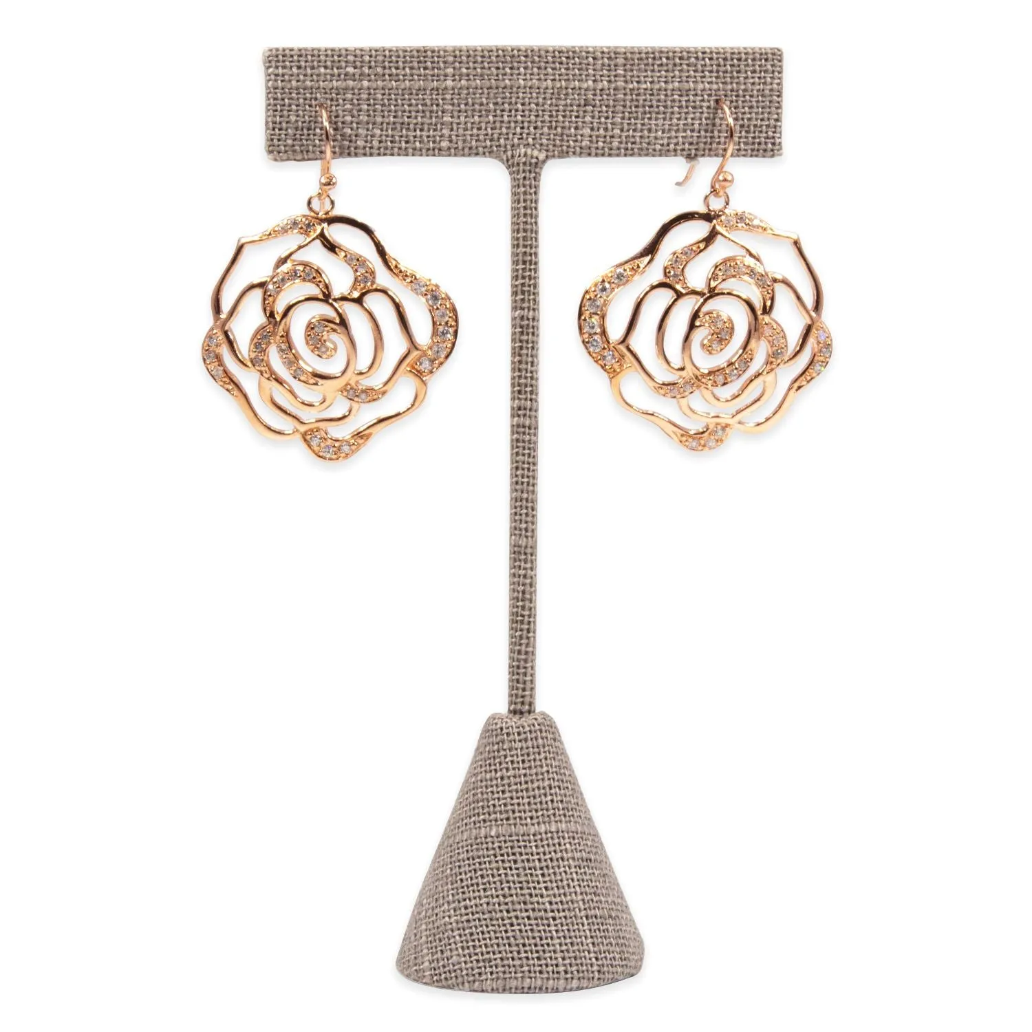 Grey Linen Single Piece Earring T-Shape Display