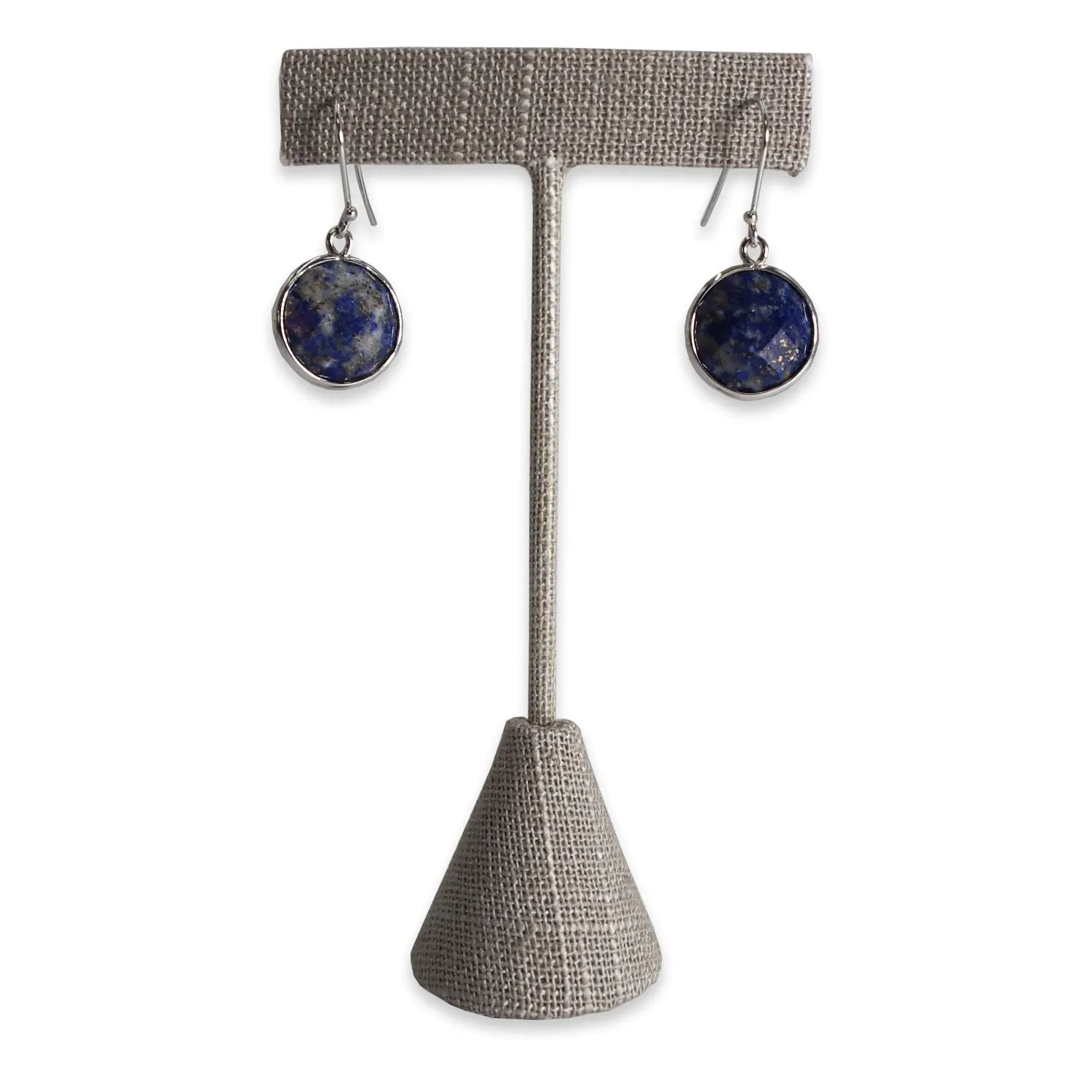 Grey Linen Single Piece Earring T-Shape Display