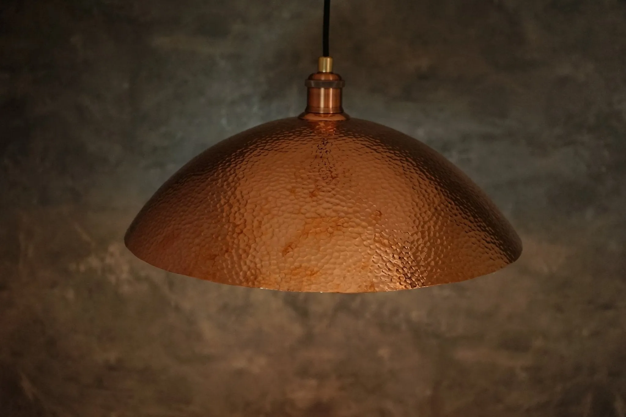 Hammered Solid Copper Dome Pendant Light, Ceiling Light