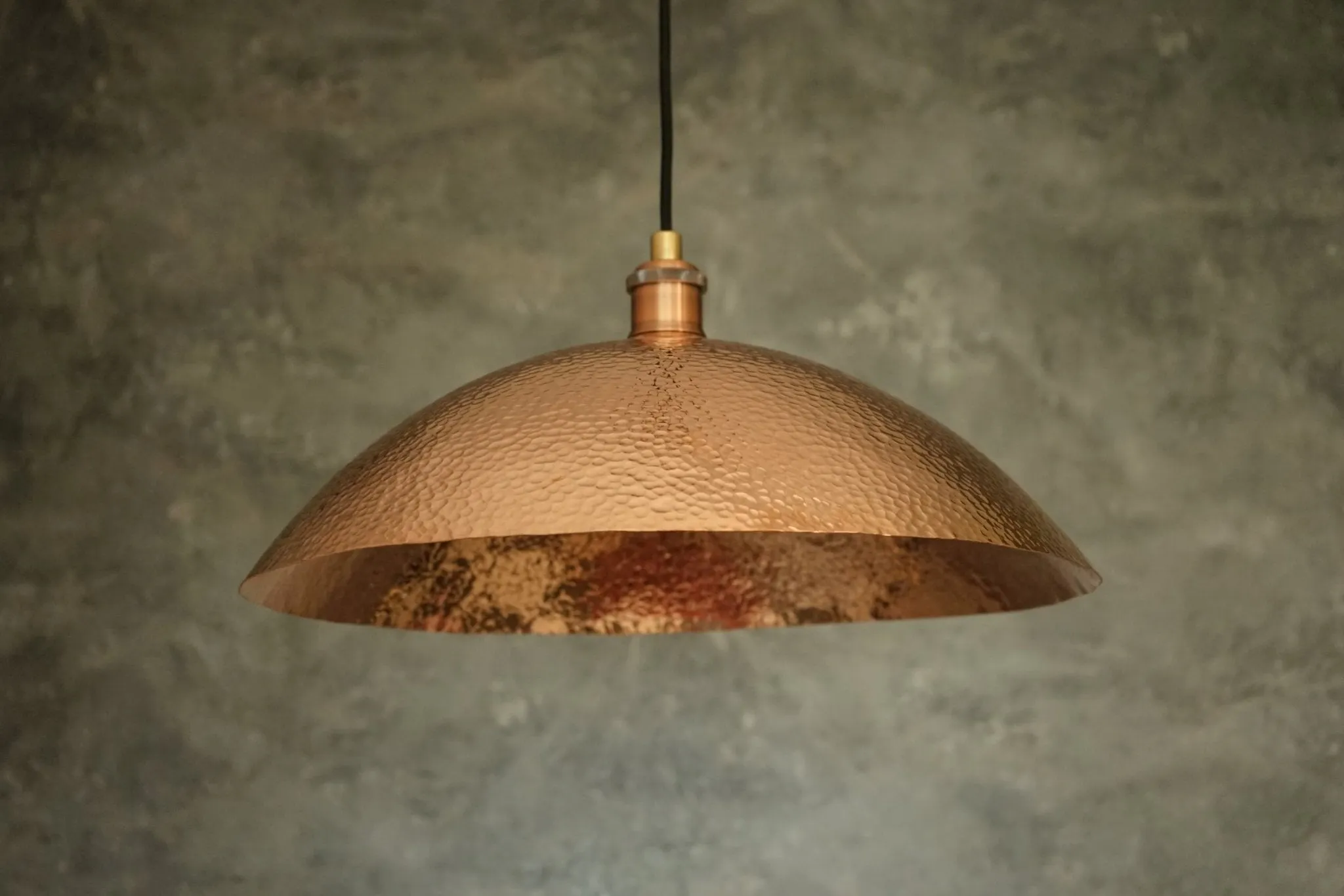 Hammered Solid Copper Dome Pendant Light, Ceiling Light