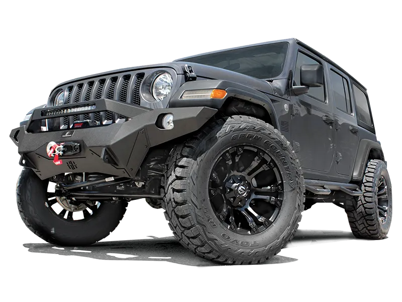 HAMMERHEAD Full Width Front Bumper Ravenger Series, Black Powder Coated  (no Accessories) for 18-up JL & JL Unlimited