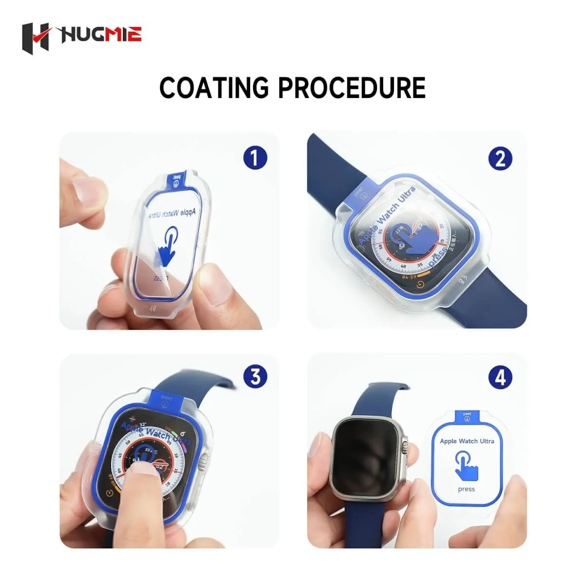 Hugmie® HD Tempered Glass Screen Protector With Automatic Stick Film Tool For iWatch Ultra 49mm