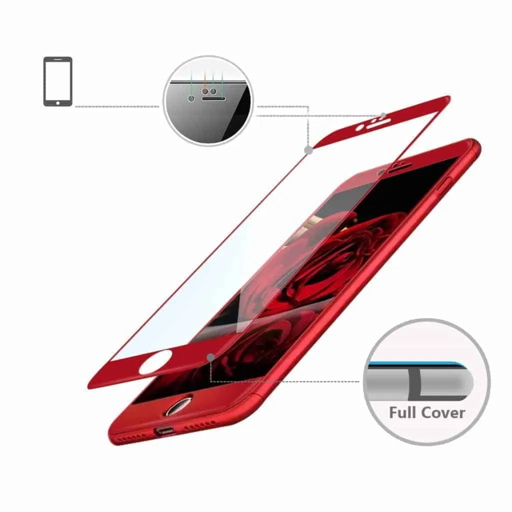 iPhone 8 Plus Screen Protector Gorilla Glass 2 Pack Red