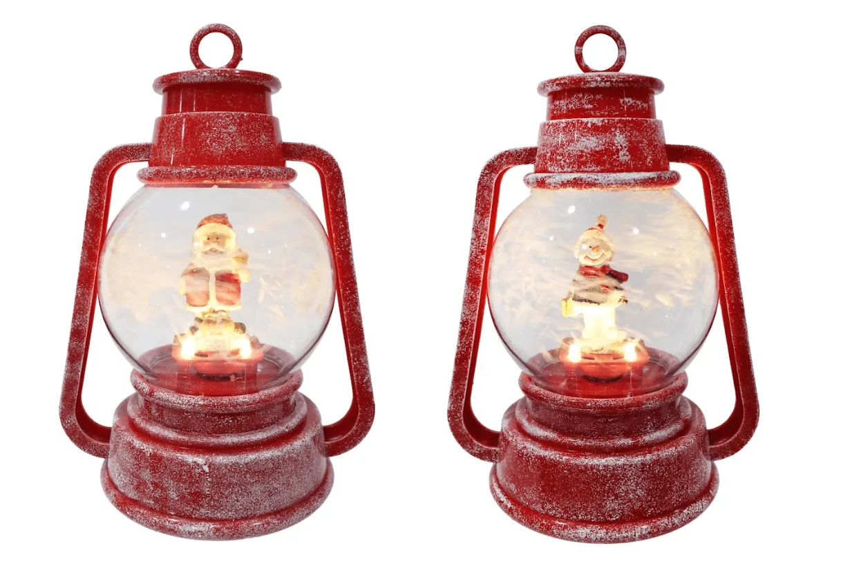 LED Musical Frosty Snowing Lantern 2 Asst