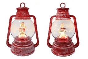 LED Musical Frosty Snowing Lantern 2 Asst
