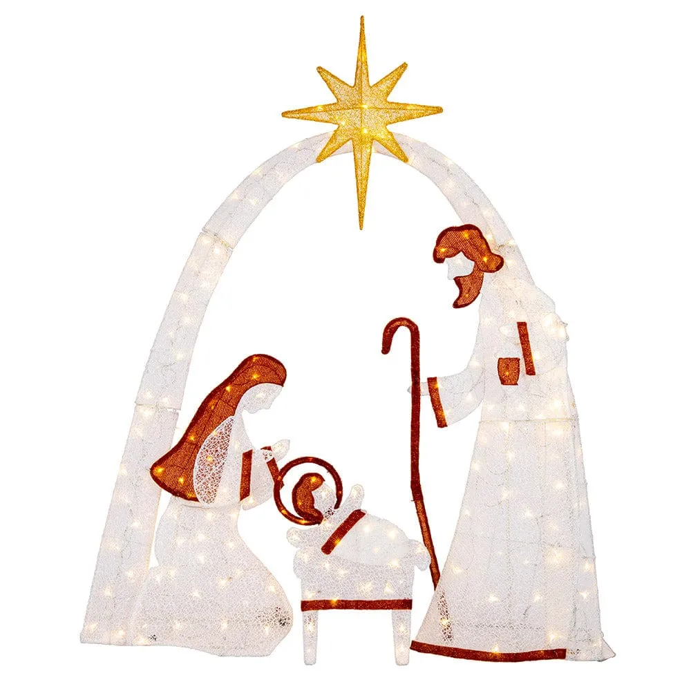 LED Twinkling Glitter Nativity Scene Set