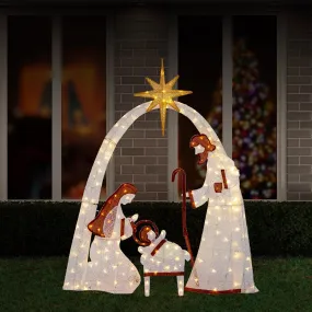 LED Twinkling Glitter Nativity Scene Set